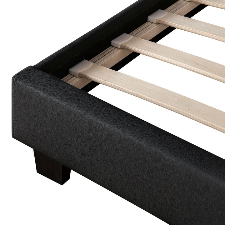 LED Polsterbett Paris mit Lattenrost 160x200 cm - schwarz
