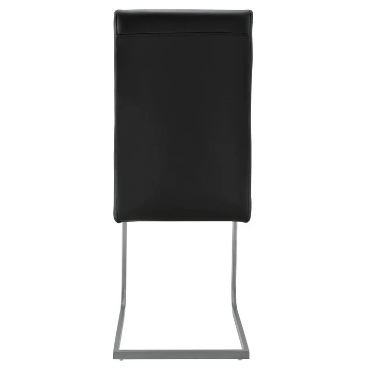 Lot de 4 chaises cantilever Vegas en simili cuir noir