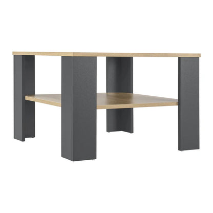 Couchtisch in Grau mit Holzoptik 60x60 cm