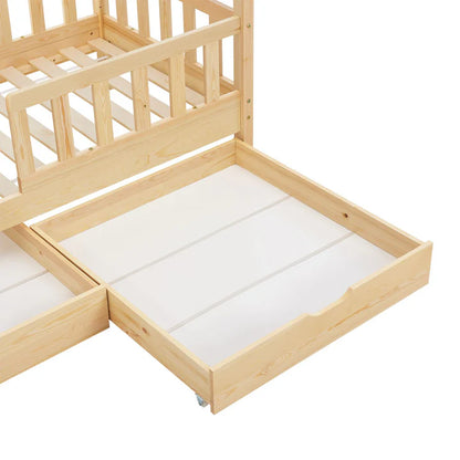 Letto per bambini Marli 80 x 160 cm con cassone e rete a doghe naturale