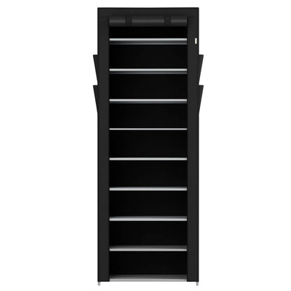 Schuhschrank M aus Stoff 9 Ebenen Schwarz - Palo24