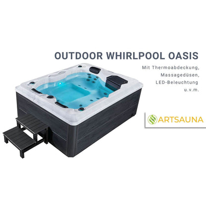 Outdoor Whirlpool Oasis mit LED Massagedüsen - Palo24