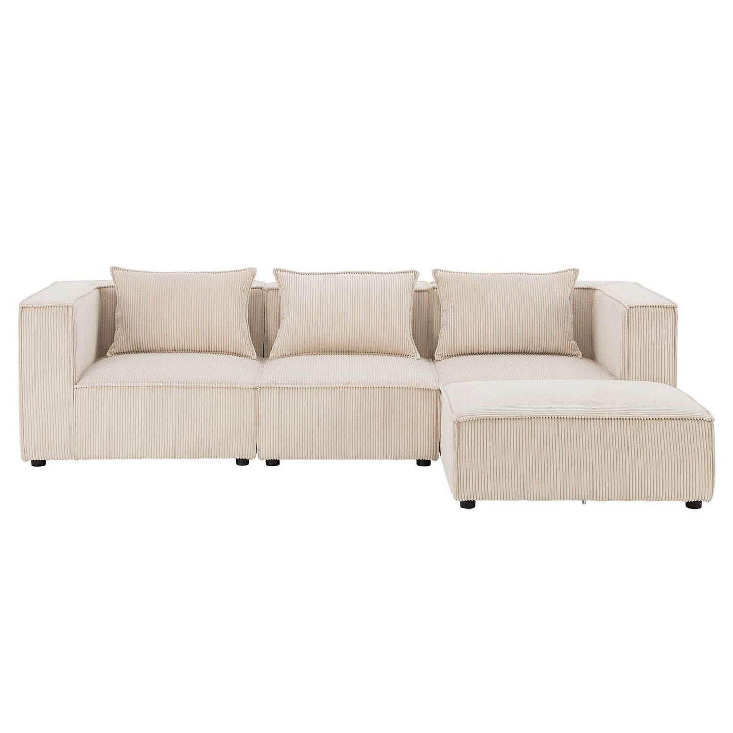 Modulares Sofa Domas L - 3 Sitzer Cord Beige - Palo24