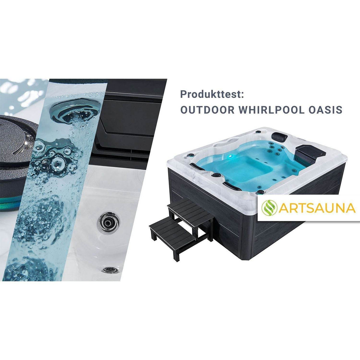 Outdoor Whirlpool Oasis mit LED Massagedüsen - Palo24