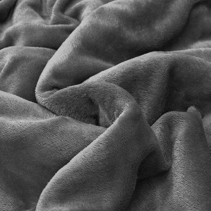 Fleecedecke 150x200 cm 2-Seitig Dunkelgrau - Palo24