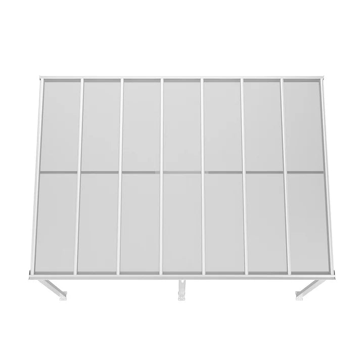 Toit de terrasse en aluminium Borneo 4x3m avec panneaux doubles blanc / transparent