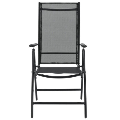Salon de jardin en aluminium Milano 7 pièces avec table et 6 chaises gris foncé