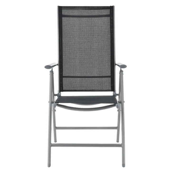 Aluminium Gartengarnitur Milano 9-teilig mit Tisch und 8 Stühlen silbergrau