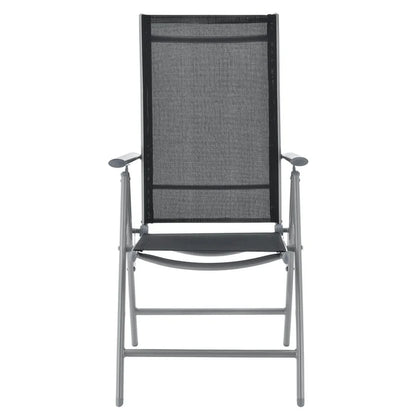 Aluminium Gartengarnitur Milano 9-teilig mit Tisch und 8 Stühlen silbergrau
