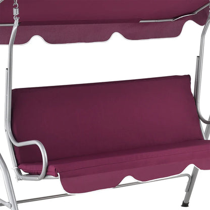 Altalena Hollywood Cecina 3 posti con struttura in acciaio verniciato rosso