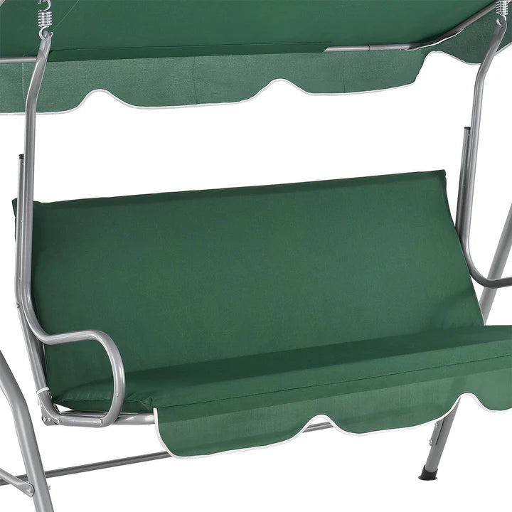 Altalena Hollywood Cecina 3 posti con struttura in acciaio verniciato verde