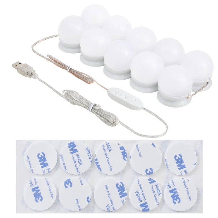 Toletta Bella con illuminazione a LED, specchio, cassetto e scomparti | bianco