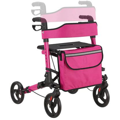 Rollator in alluminio Vital pieghevole con seduta e borsa per la spesa in viola
