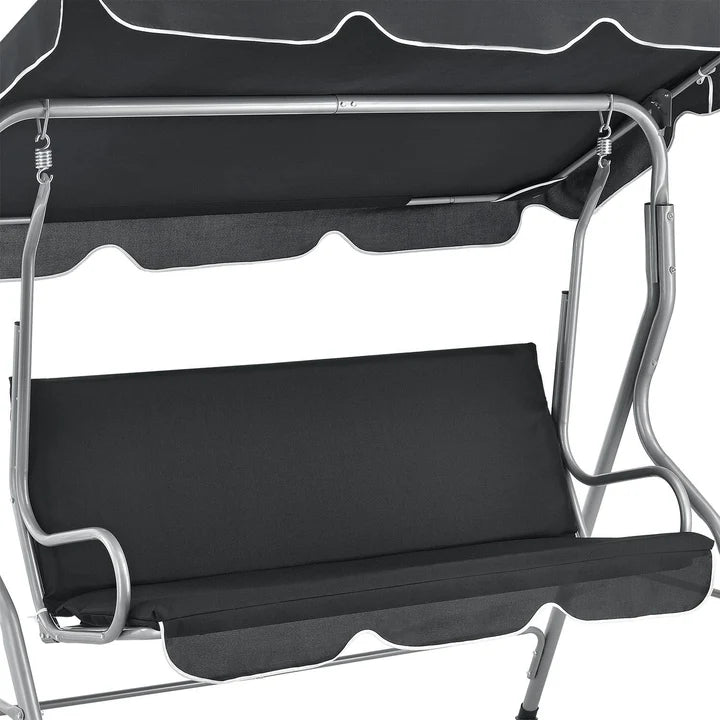 Hollywoodschaukel Cecina 3-Sitzer beschichtetes Stahlgestell in grau