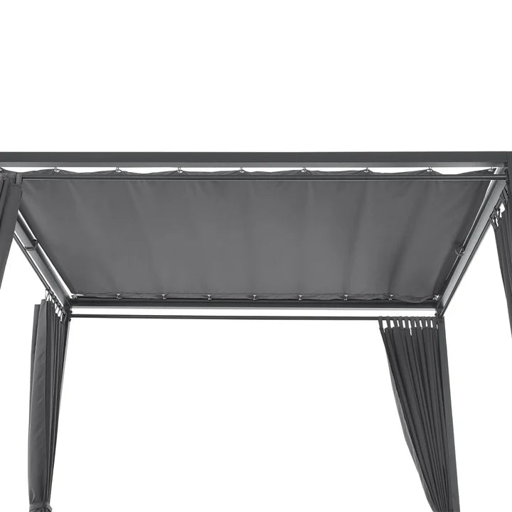 Transat double lounge bed Crète - transat avec toit en gris