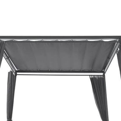 Transat double lounge bed Crète - transat avec toit en gris