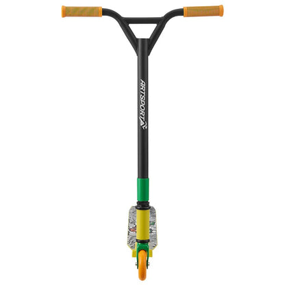 Stunt Scooter Street Life in Schwarz Gelb Trick Roller mit 360° Lenkung