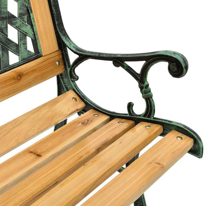 Panca da giardino a 2 posti Pisa in legno verniciato e ghisa
