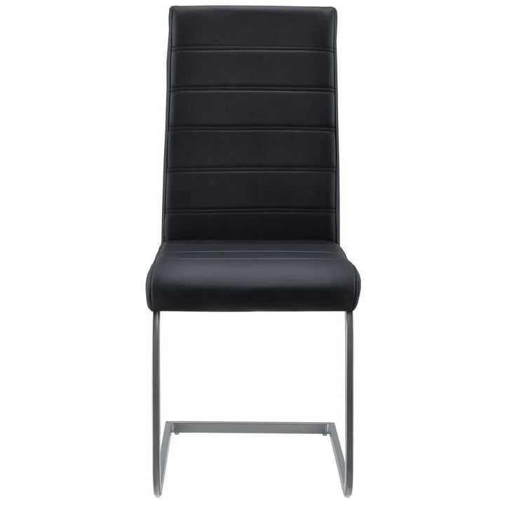 Lot de 4 chaises cantilever Vegas en simili cuir noir