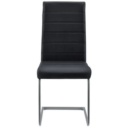 Lot de 4 chaises cantilever Vegas en simili cuir noir