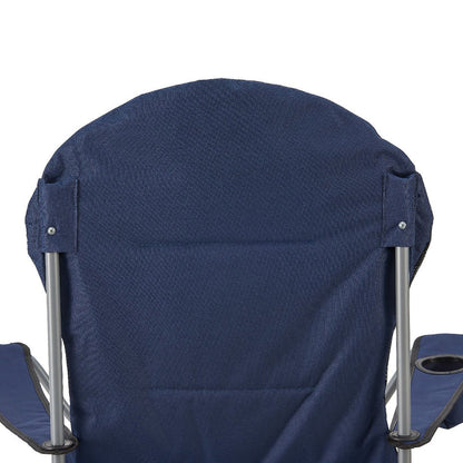 Chaise de camping Lido bleue, chaise pliante rembourrée avec porte-gobelet et sac