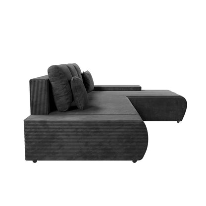Sofa Iseo mit Schlaffunktion mit Cord-ähnlichem Stoff Dunkelgrau - Palo24