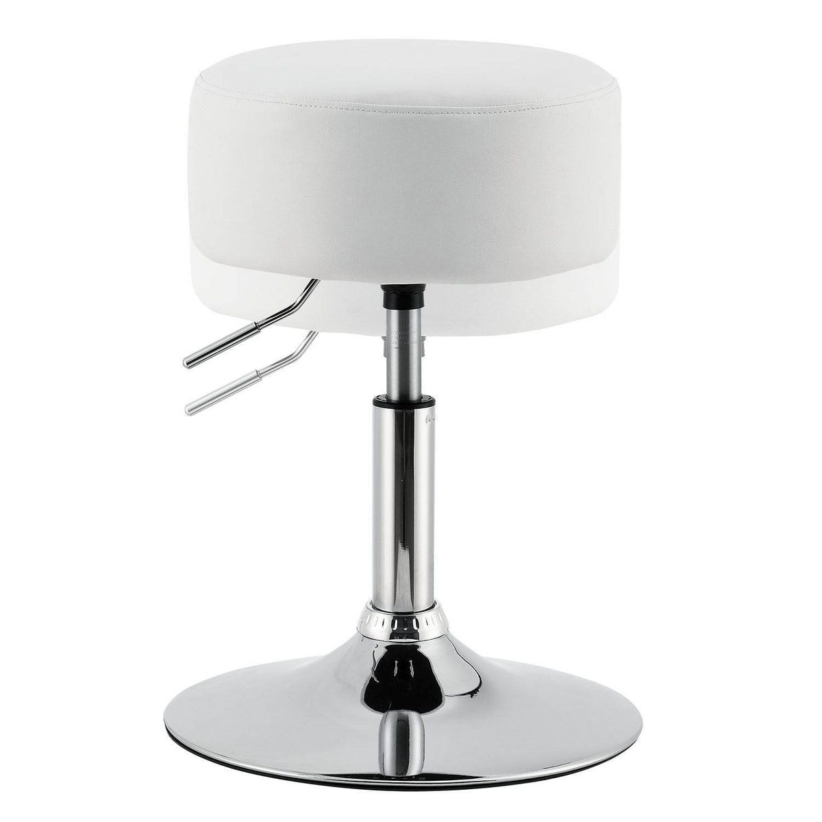 Schminktisch-Hocker Höhenverstellbar Tonia Weiss-Silber - Palo24