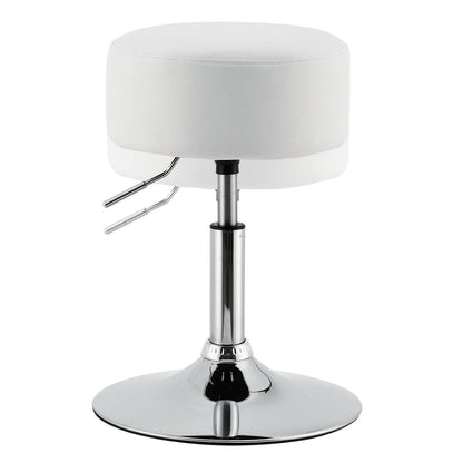 Schminktisch-Hocker Höhenverstellbar Tonia Weiss-Silber - Palo24