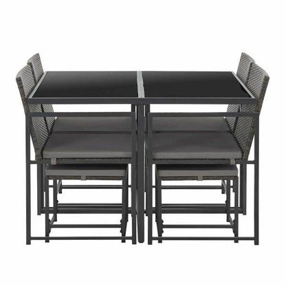 Polyrattan Sitzgruppe Bahamas L in Grau Industrial Design - Palo24