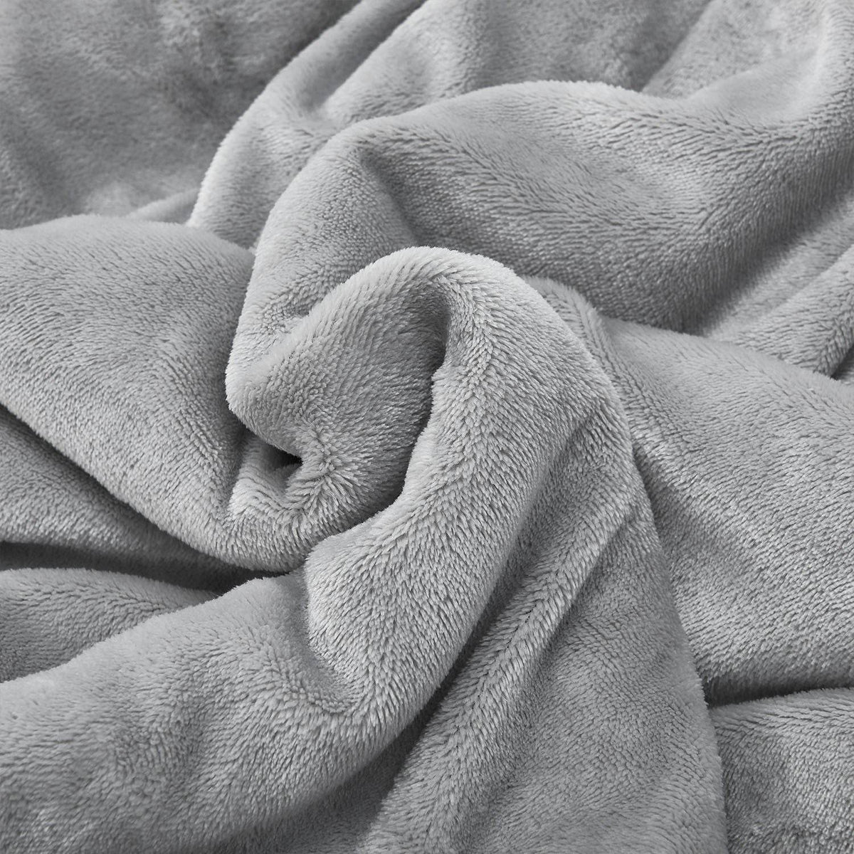 Fleecedecke 220x240 cm 2-Seitig Hellgrau - Palo24