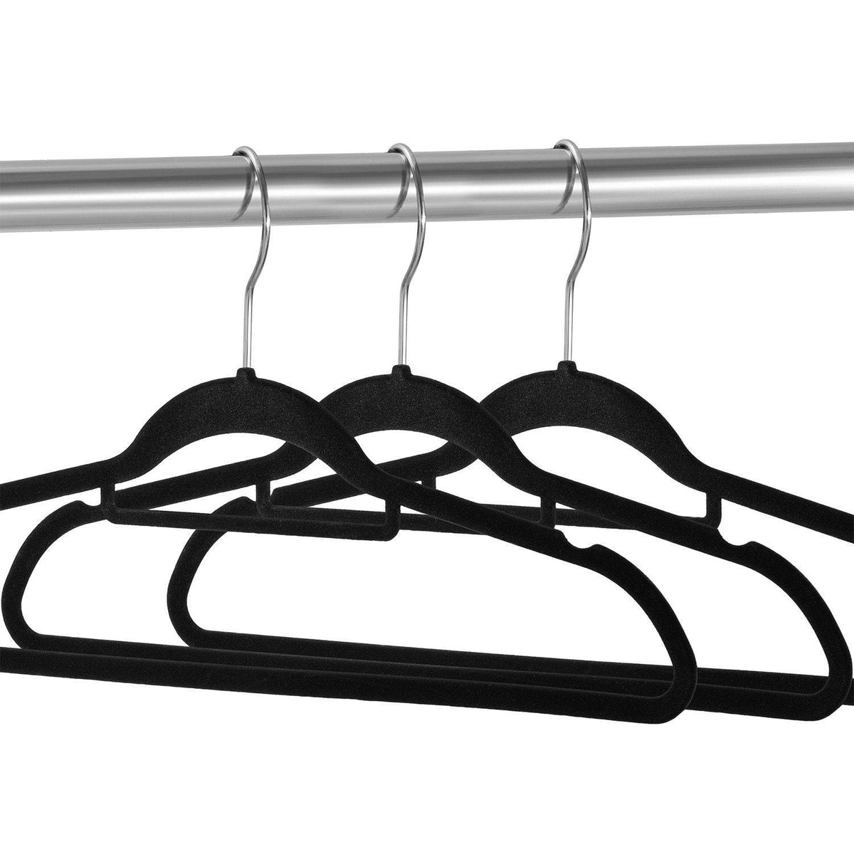 Kleiderbügel Samt 50er Set Schwarz - Palo24