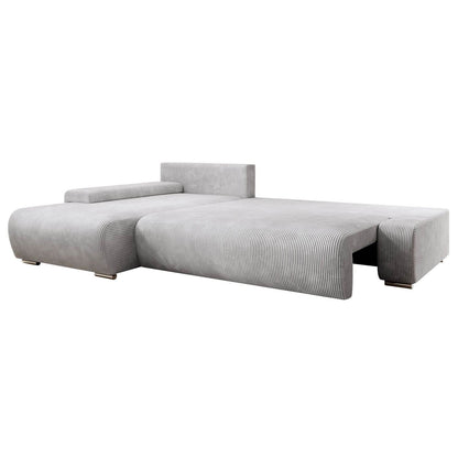 Sofa Iseo in L-Form mit Schlaffunktion Hellgrau - Palo24