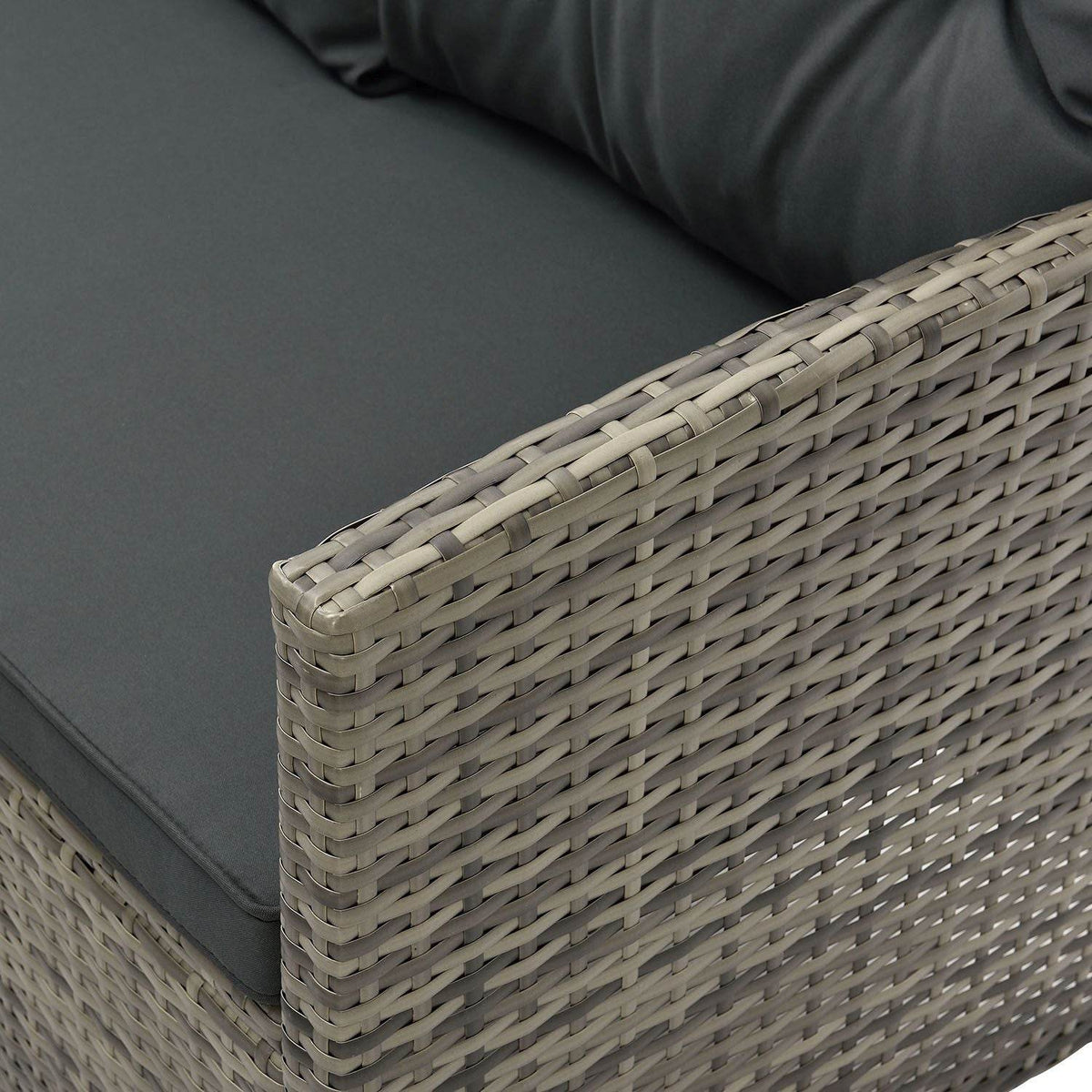 Polyrattan Lounge Manacor Gartenmöbel-Set Grau-meliert/Grau - Palo24