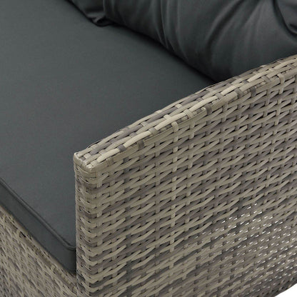 Polyrattan Lounge Manacor Gartenmöbel-Set Grau-meliert/Grau - Palo24