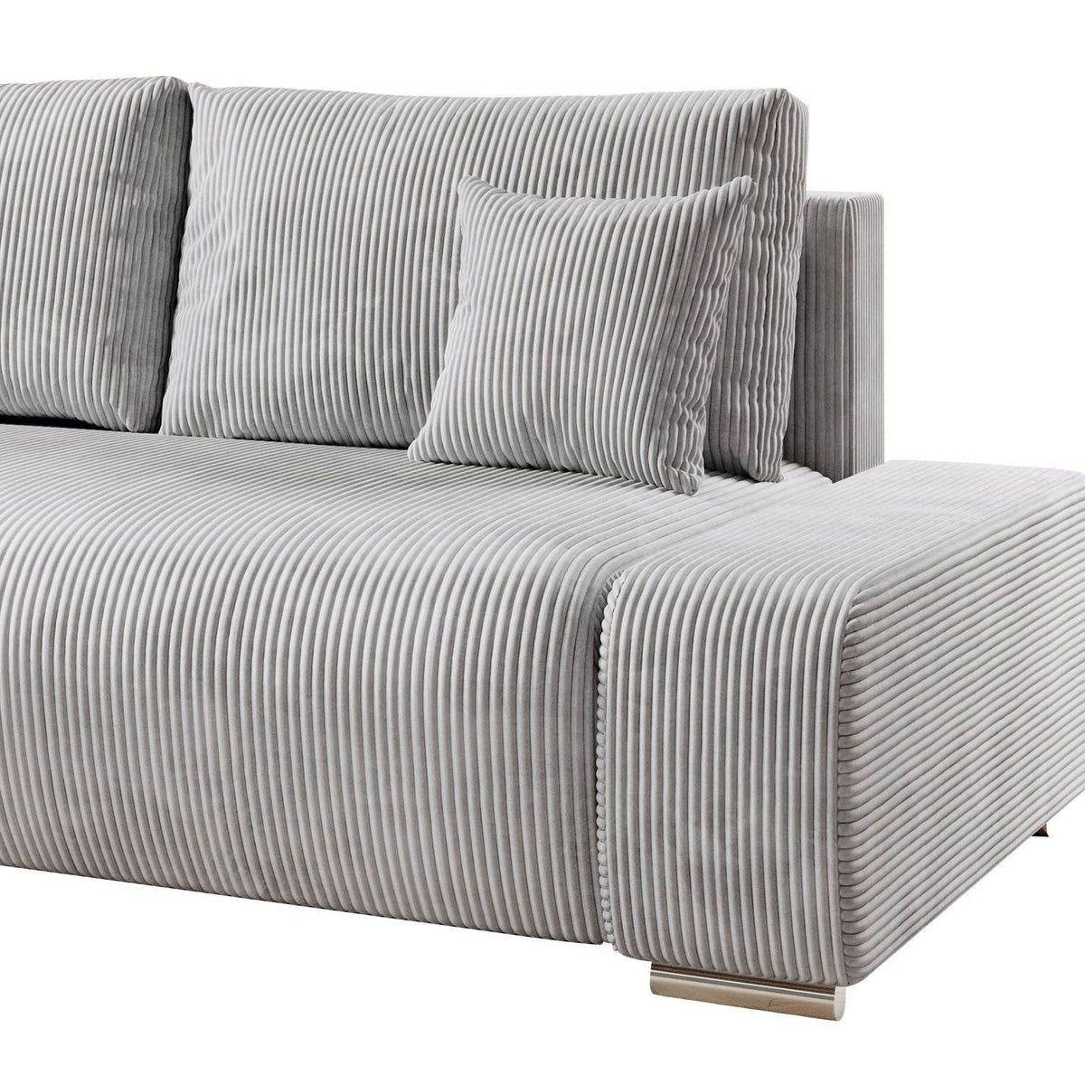 Sofa Iseo in L-Form mit Schlaffunktion Hellgrau - Palo24