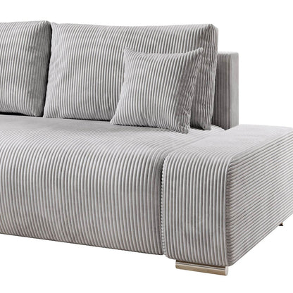 Sofa Iseo in L-Form mit Schlaffunktion Hellgrau - Palo24