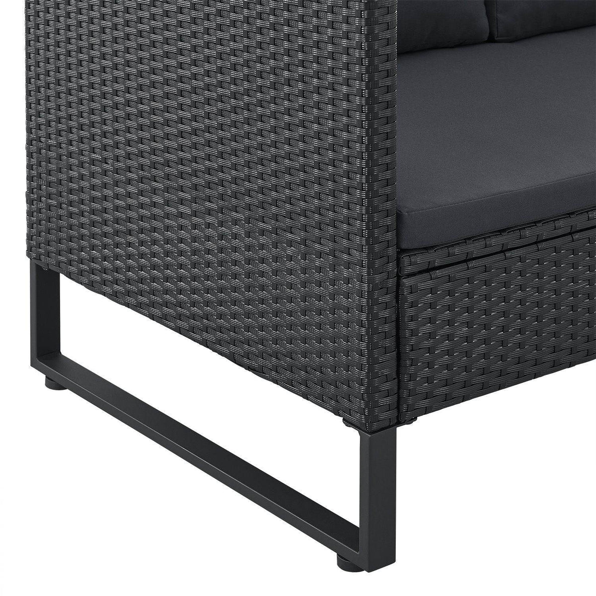 Modulare Polyrattan Lounge Santorini Schwarz - Palo24