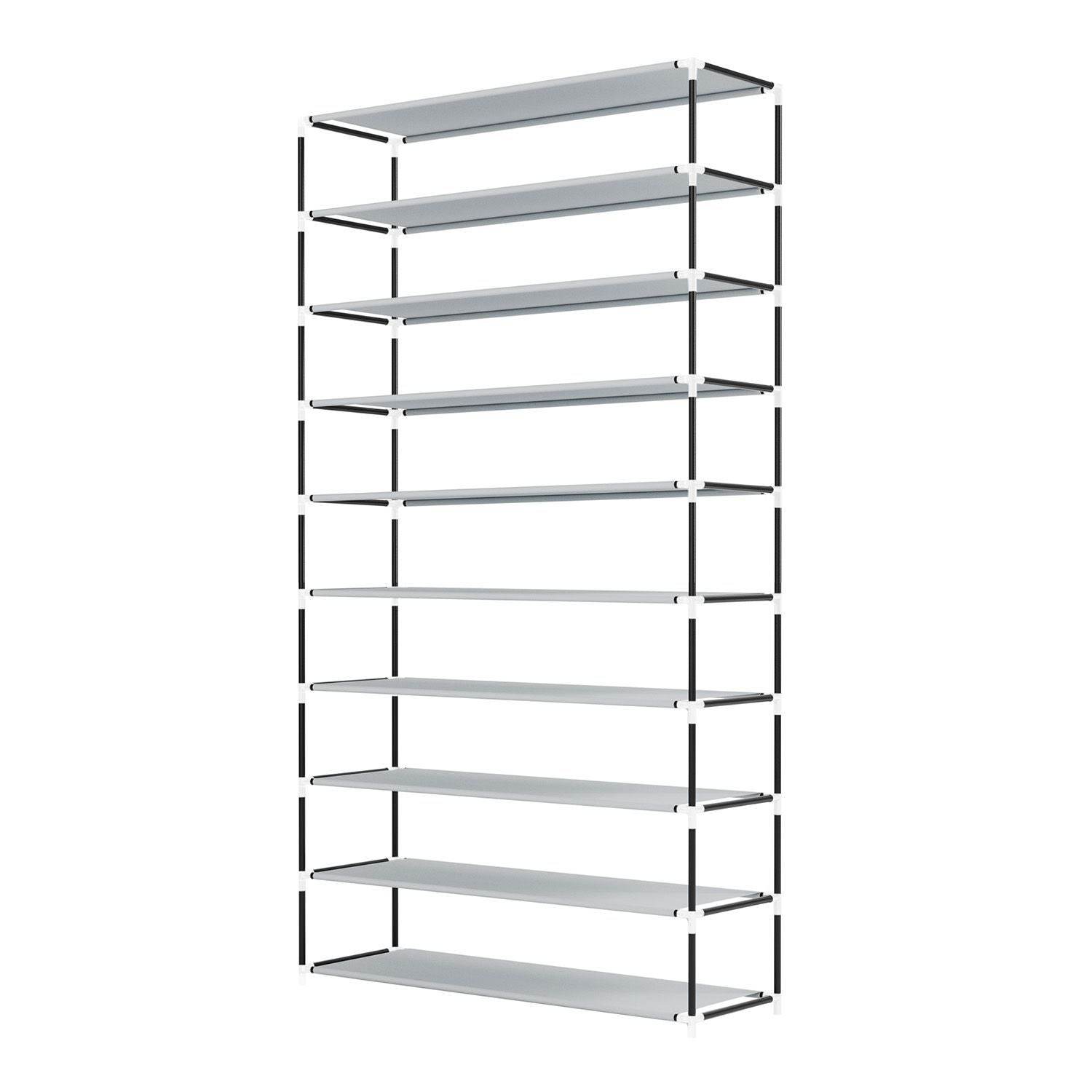 Schuhschrank L aus Stoff 9 Ebenen Grau - Palo24