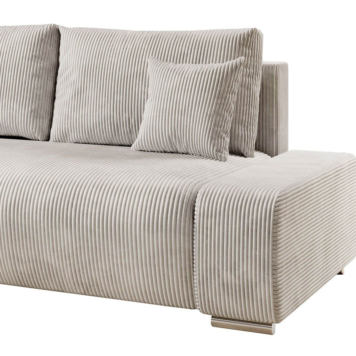 Sofa Iseo in L-Form mit Schlaffunktion Beige - Palo24