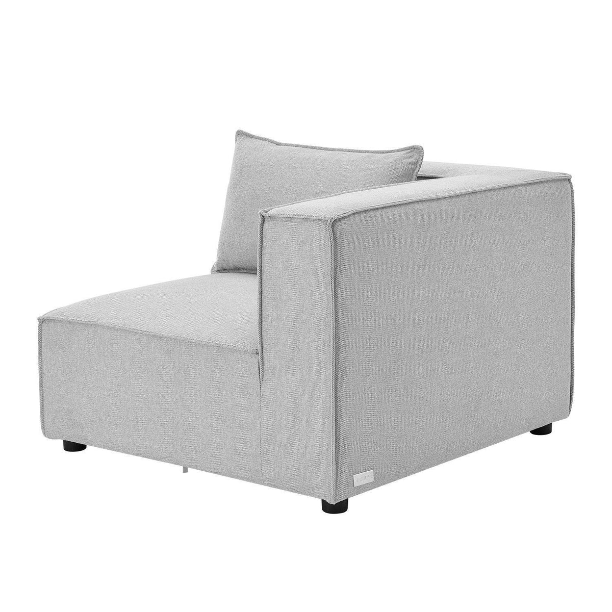 Modulares Sofa Domas XXL - Wohnlandschaft Armlehnen & Kissen - Stoff Hellgrau - Palo24