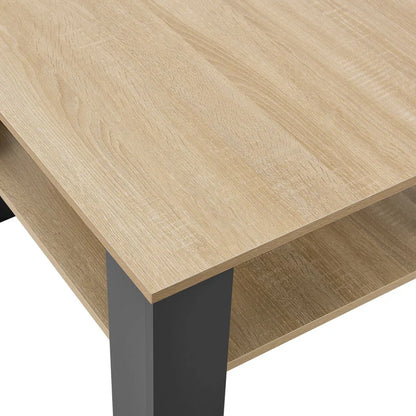 Couchtisch in Grau mit Holzoptik 60x60 cm