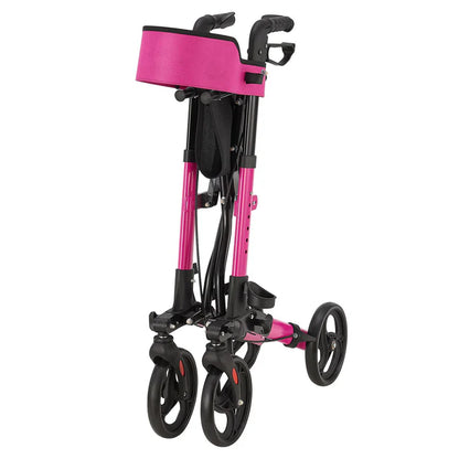 Rollator in alluminio Vital pieghevole con seduta e borsa per la spesa in viola