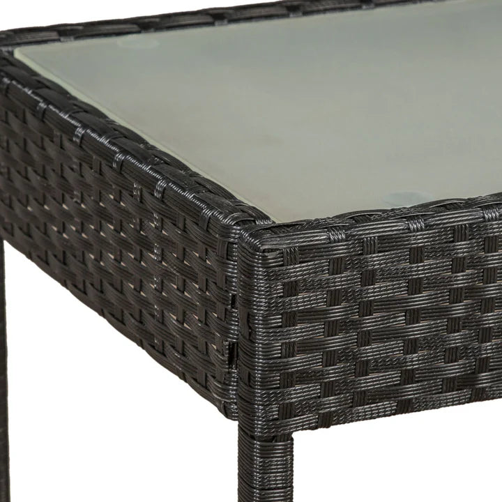 Polyrattan Sitzgruppe Trinidad schwarz mit dunkelgrauen Bezügen