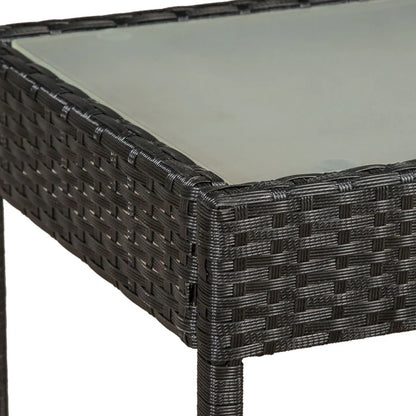 Polyrattan Sitzgruppe Trinidad schwarz mit dunkelgrauen Bezügen