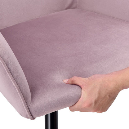 Poltrona Tarje con rivestimento in velluto rosa