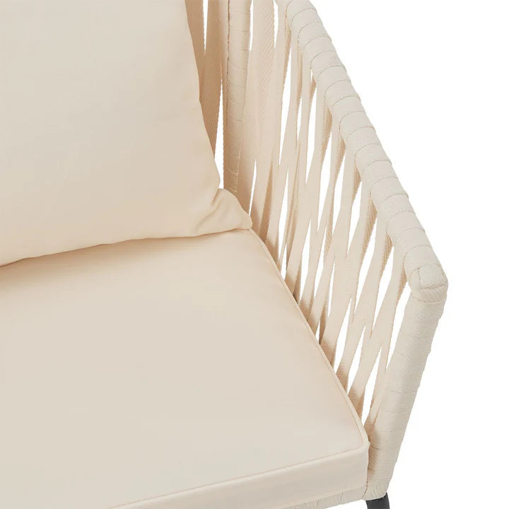 2er-Set Rope Gartenstühle Inkl. Kissen Beige - Palo24