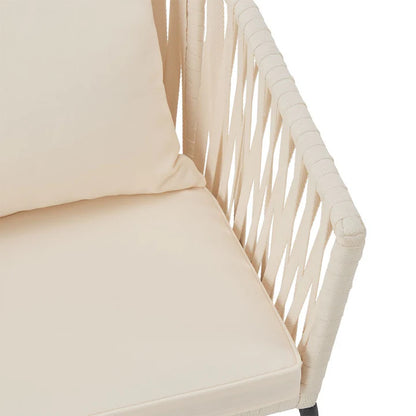 2er-Set Rope Gartenstühle Inkl. Kissen Beige - Palo24