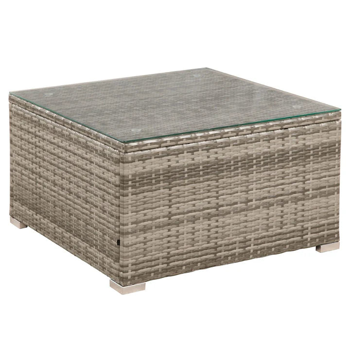 Polyrattan Lounge Sitzgruppe Nassau beige-grau mit Bezügen in Dunkelgrau