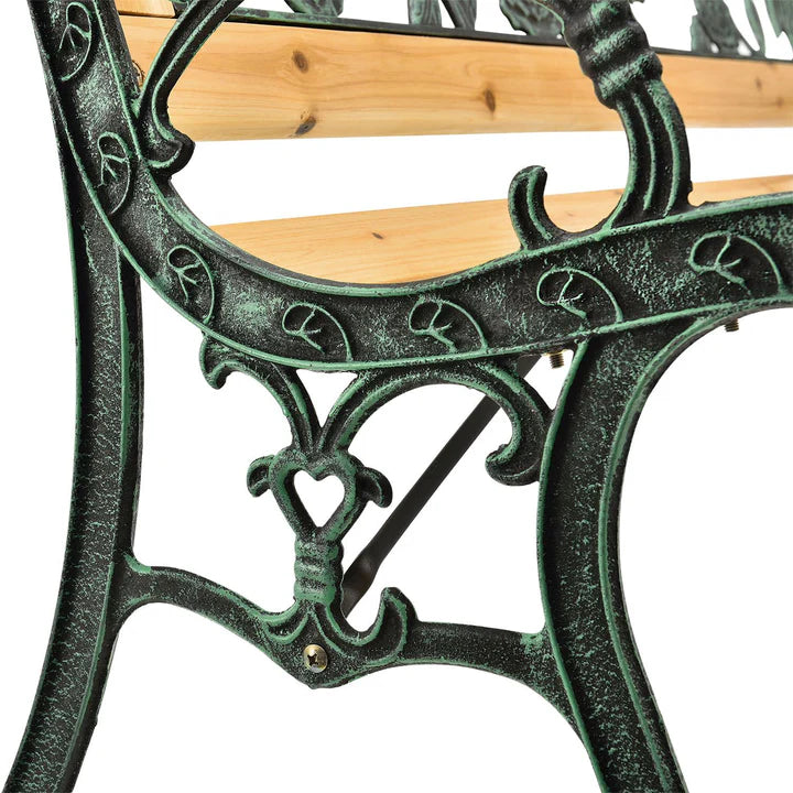 Panca da giardino 2 posti Venezia in legno verniciato e ghisa