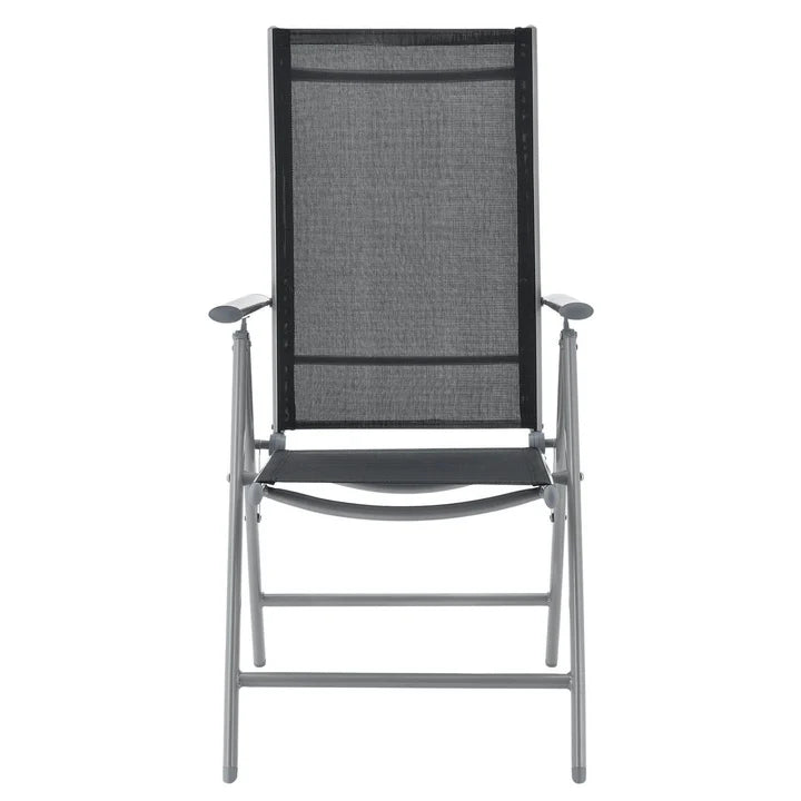 Aluminium Gartengarnitur Milano 7-teilig mit Tisch und 6 Stühlen silbergrau